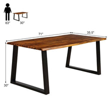 Load image into Gallery viewer, Modern Indoor Outdoor Metal Frame Wood Top Patio or Kitchen Dining Table