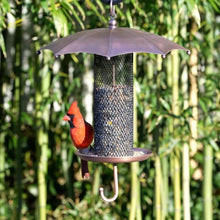 Load image into Gallery viewer, Copper Umbrella Bird Feeder with Mesh Tube Revivor - 3.5 lbs. Seed Capacity