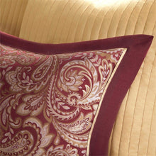 Load image into Gallery viewer, King 12 Piece Cotton Polyester Comforter Set Red Gold Paisley