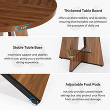 Load image into Gallery viewer, Farmhouse 47-inch Round Kitchen Dining Table in Vintage Brown Wood Finish