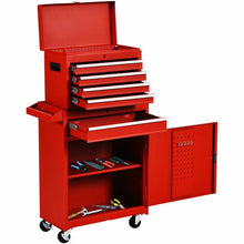 Load image into Gallery viewer, Red Heavy Duty Steel Lockable Rolling Tool Chest Mobile Garage Storage Cart