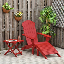 Load image into Gallery viewer, 3-Piece Red Folding High-back Adirondack Chair Ottoman and Side Table