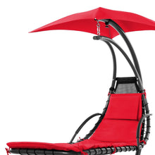 Load image into Gallery viewer, Red Single Person Sturdy Modern Chaise Lounger Hammock Chair Porch Swing
