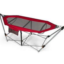 Load image into Gallery viewer, Red Portable Camping Foldable Hammock with Stand and Carry Case