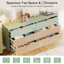 Load image into Gallery viewer, Retro Mid-Century Modern 6 Drawer Dresser Chest of Drawers in Mint Green