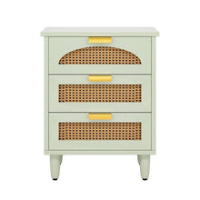 Load image into Gallery viewer, Retro Mid-Century Modern 3 Drawer Bedside Table Nightstand in Mint Green