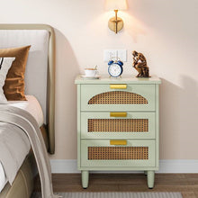 Load image into Gallery viewer, Retro Mid-Century Modern 3 Drawer Bedside Table Nightstand in Mint Green