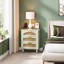 Load image into Gallery viewer, Retro Mid-Century Modern 3 Drawer Bedside Table Nightstand in Mint Green
