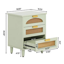 Load image into Gallery viewer, Retro Mid-Century Modern 3 Drawer Bedside Table Nightstand in Mint Green