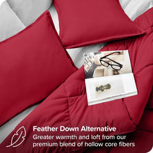 Load image into Gallery viewer, Queen Size All Season Super Soft Down Alternative Comforter Set Red