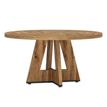 Load image into Gallery viewer, Modern Kitchen 4-Person Circular Dining Table in Retro Brown Wood Finish