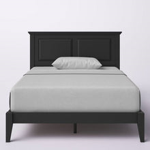 Load image into Gallery viewer, Full Traditional Solid Oak Wooden Platform Bed Frame with Headboard in Black