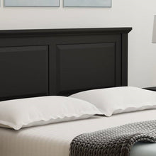 Load image into Gallery viewer, Full Traditional Solid Oak Wooden Platform Bed Frame with Headboard in Black