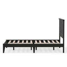 Load image into Gallery viewer, Full Traditional Solid Oak Wooden Platform Bed Frame with Headboard in Black