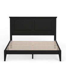 Load image into Gallery viewer, Queen Traditional Solid Oak Wooden Platform Bed Frame with Headboard in Black