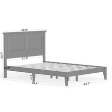 Load image into Gallery viewer, Queen Traditional Solid Oak Wooden Platform Bed Frame with Headboard in Black