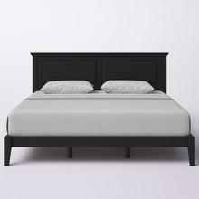 Load image into Gallery viewer, King Traditional Solid Oak Wooden Platform Bed Frame with Headboard in Black