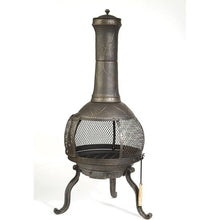 Load image into Gallery viewer, Rustic Outdoor Steel Cast Iron Chimenea Wood Fire Pit