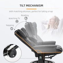 Load image into Gallery viewer, Adjustable Black Faux Leather Remote Massage Recliner Chair w/ Ottoman