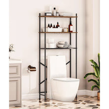 Load image into Gallery viewer, Industrial Metal Wood Style Over the Toilet Freestanding Storage Shelving Unit