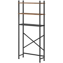 Load image into Gallery viewer, Industrial Metal Wood Style Over the Toilet Freestanding Storage Shelving Unit
