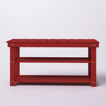 Load image into Gallery viewer, Red Wooden 2-Shelf Shoe Rack Storage Bench for Entryway or Closet