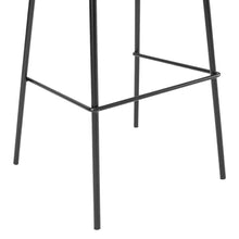 Load image into Gallery viewer, Set of 2 - Modern Low Back Barstool with Black Metal Frame and Grey Linen Seat