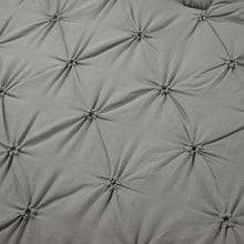 Load image into Gallery viewer, King Size Soft Pleated Grey Cotton 3 Piece Comforter Set