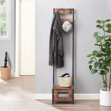 Load image into Gallery viewer, Modern Industrial Metal Wood Entryway Hall Tree Shoe Storage Bench Coat Rack