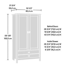 Load image into Gallery viewer, Bedroom Armoire Cabinet with Bottom Storage Drawer in Black Oak Wood Finish