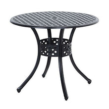 Load image into Gallery viewer, Round Metal 36-inch Outdoor Patio Table in Black Cast Aluminum