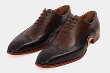 Load image into Gallery viewer, The Royal Hand Craft Black &amp; Brown Wingtip Oxford Men Shoe