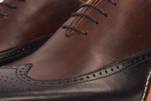 Load image into Gallery viewer, The Royal Hand Craft Black &amp; Brown Wingtip Oxford Men Shoe
