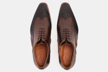 Load image into Gallery viewer, The Royal Hand Craft Black &amp; Brown Wingtip Oxford Men Shoe