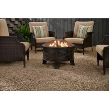 Load image into Gallery viewer, 26-inch Round Steel Outdoor Fire Pit with Cover and Poker in Bronze