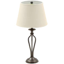 Load image into Gallery viewer, Traditional Bronze Metal Finish Table Lamp with Beige Linen Shade