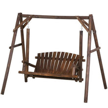 Load image into Gallery viewer, FarmHouse Log A-Frame 2-Seat Wooden Swing Bench