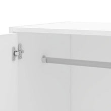 Load image into Gallery viewer, Modern White 2-Door Wardrobe Armoire Cabinet with Clothes Hanging Rod
