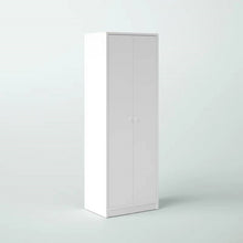 Load image into Gallery viewer, Modern White 2-Door Wardrobe Armoire Cabinet with Clothes Hanging Rod
