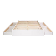 Load image into Gallery viewer, King Size 4 Drawer Storage White Wooden 4 Post Platform Bed  Frame