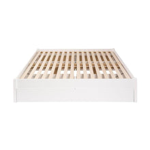 Load image into Gallery viewer, King Size 4 Drawer Storage White Wooden 4 Post Platform Bed  Frame