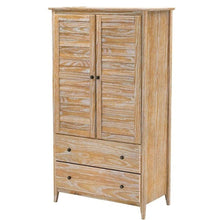 Load image into Gallery viewer, FarmHome Louvered Distressed Driftwood Solid Pine Armoire