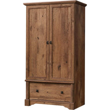 Load image into Gallery viewer, Rustic Oak Drawer and Garment Rod Wardrobe Armoire