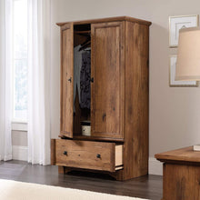 Load image into Gallery viewer, Rustic Oak Drawer and Garment Rod Wardrobe Armoire