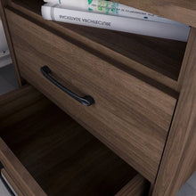 Load image into Gallery viewer, Modern 2-Drawer Nightstand Bedside Table in Brown Walnut Wood Finish