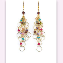 Load image into Gallery viewer, Rainbow Chain Loop Earrings