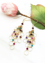 Load image into Gallery viewer, Rainbow Chain Loop Earrings