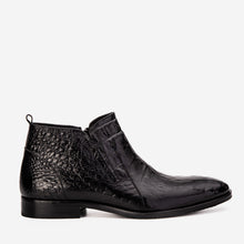 Load image into Gallery viewer, The Randor Black Crocodile Leather Side-Zip Dress Ankle Men Boot
