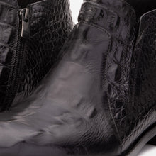 Load image into Gallery viewer, The Randor Black Crocodile Leather Side-Zip Dress Ankle Men Boot