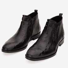 Load image into Gallery viewer, The Randor Black Crocodile Leather Side-Zip Dress Ankle Men Boot